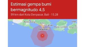 Gempa bumi Magnitudo 4.5 terjadi pada 31 Maret 2023 pukul 15:28:35 WIB di sekitar wilayah Bali.Masyarakat diminta waspada