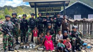 Satgas Yonif RK 115/ML Melaksanakan Kegiatan Minggu Kasih ke Gereja Injili Di Indonesia (GIDI) Kampung Wuyuneri