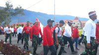 Kirab Bendera Merah Putih Di Kabupaten Puncak Jaya Berjalan Aman Dan Lancar