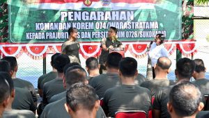 Danrem 074/Warastratama Kolonel Inf Ali Akhwan, S.E., Kunjungan Kerja Di Kodim 0726/Sukoharjo