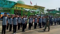 Koramil 06 Kartasura Berikan Latihan PBB Dan Wasbang Di SMK Harapan Kartasura