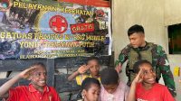 TNI Gelar Papua Pintar, Anak-Anak Kago Sambut Gembira